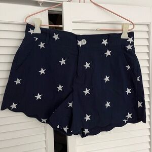 Lauren James Americana USA Embroidered Star Fourth of July Seersucker Shorts